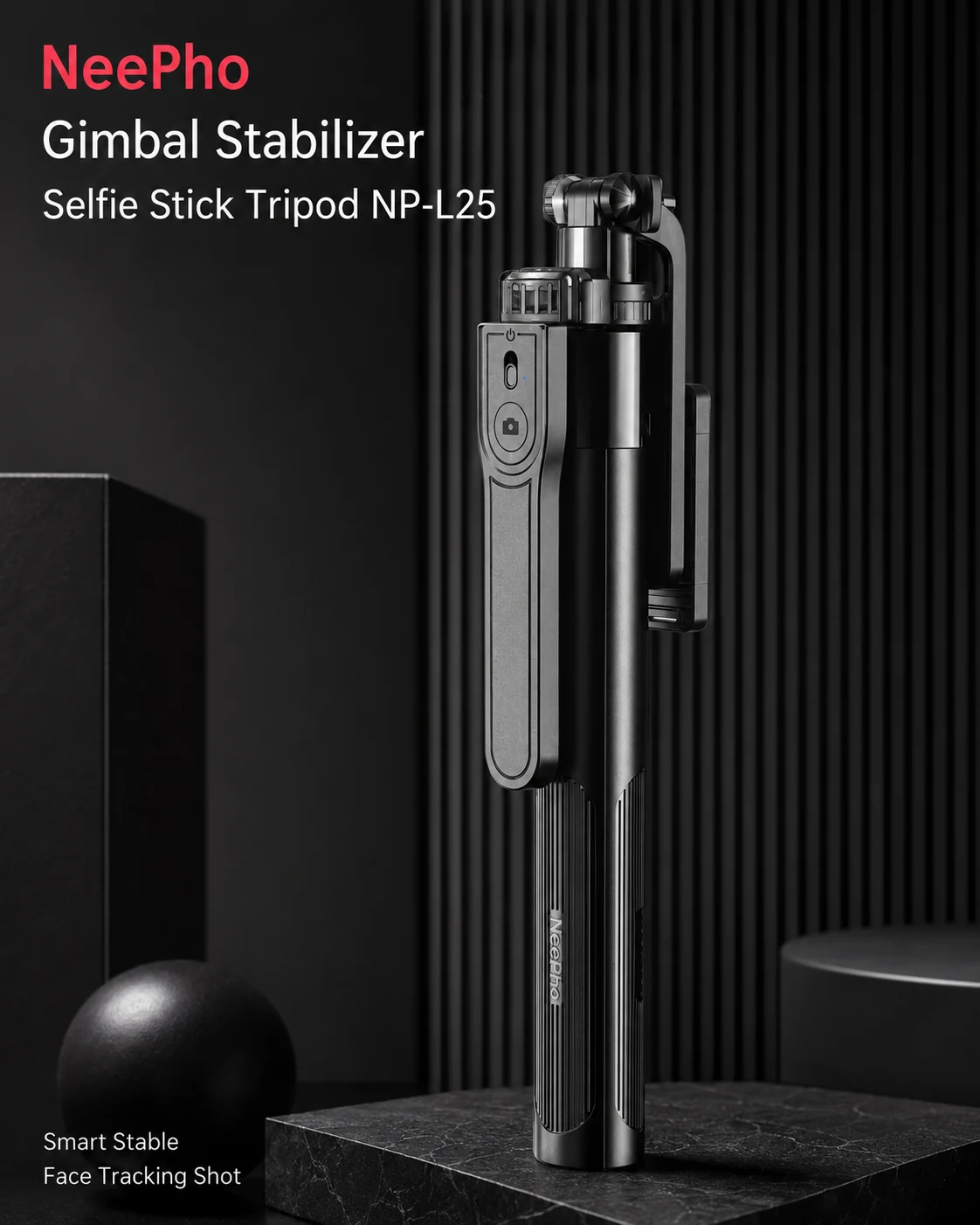 NeePho NP-L25 Smart Gimbal Stabilizer, Selfie Stick & Tripod